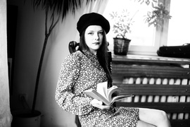 black and white portrait